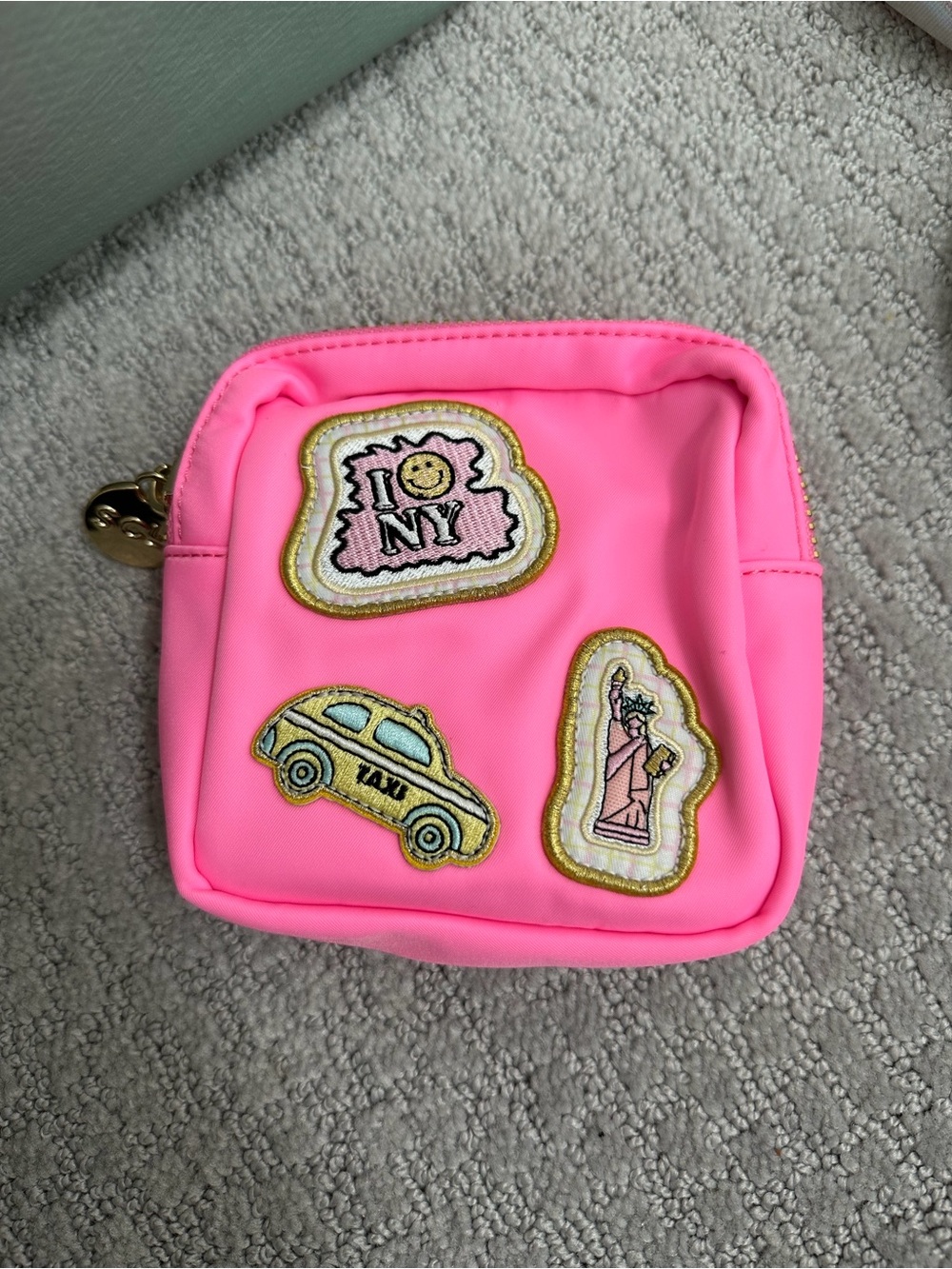 Stoney Clover Lane Pink Mini Pouch NYC patched - Travel & Accessory Bag